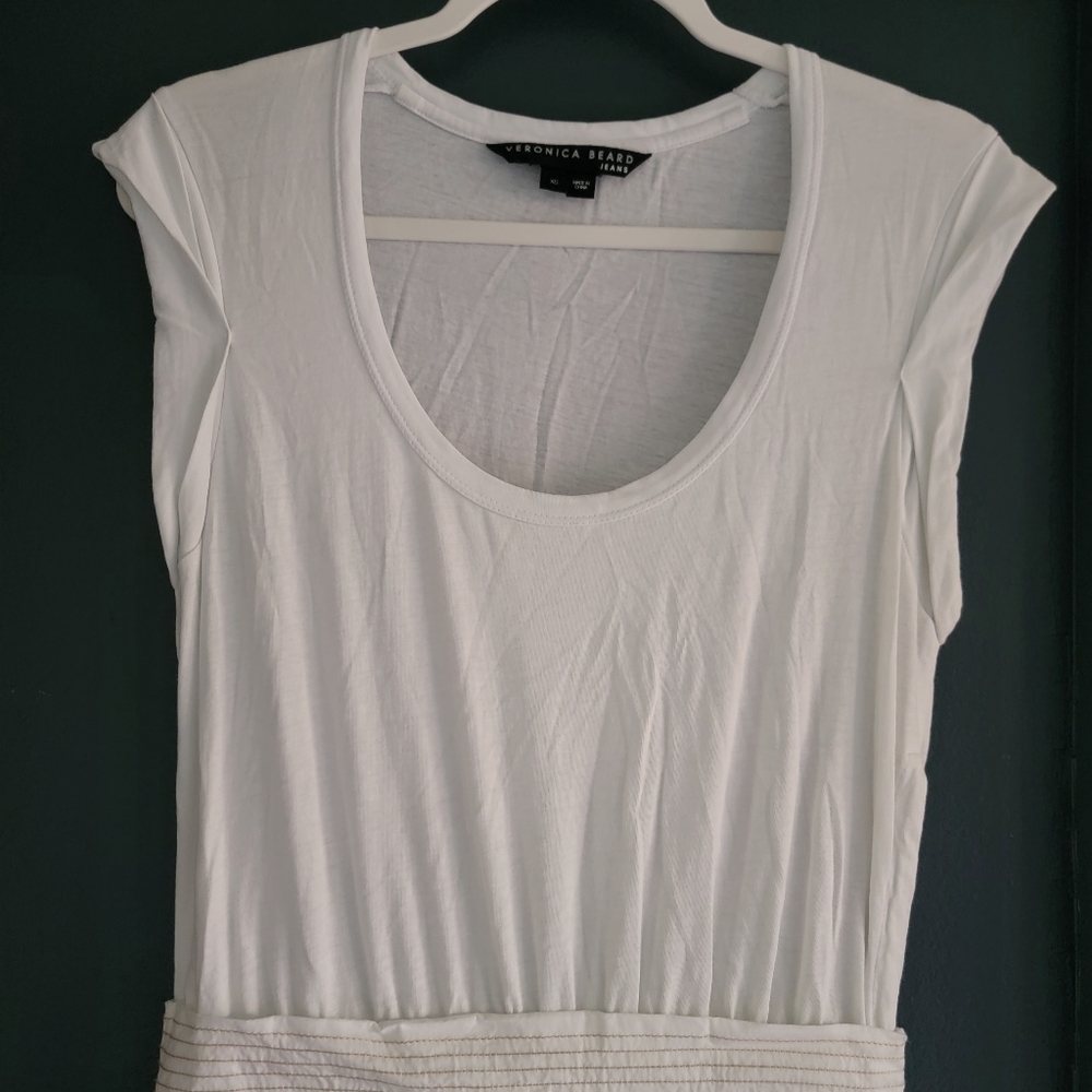 Veronica Beard Amaia Tiered Embroidered Casual‎ Midi Dress 100% Cotton White XS - Picture 5 of 16